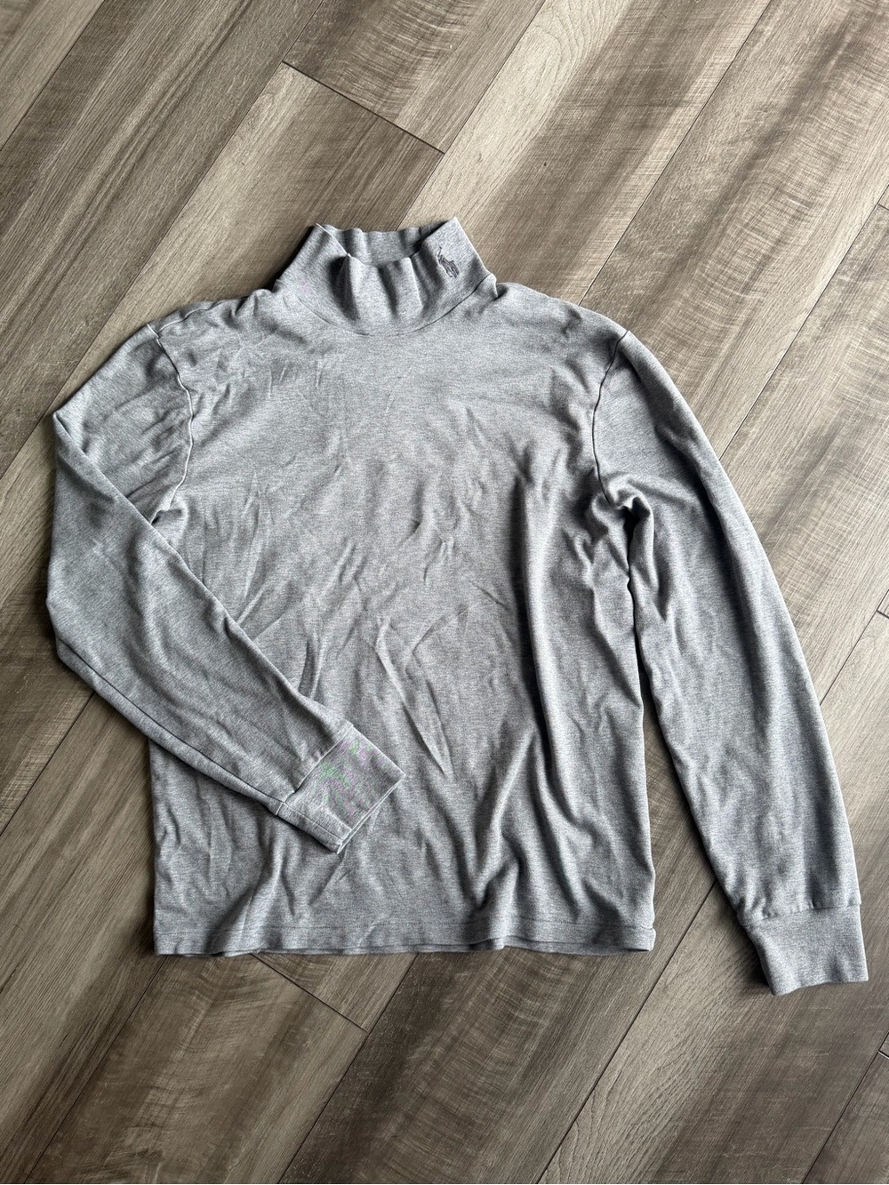 Polo Ralph Lauren Gray Soft Cotton Mock Neck Long Sleeve Shirt Men’s Size M